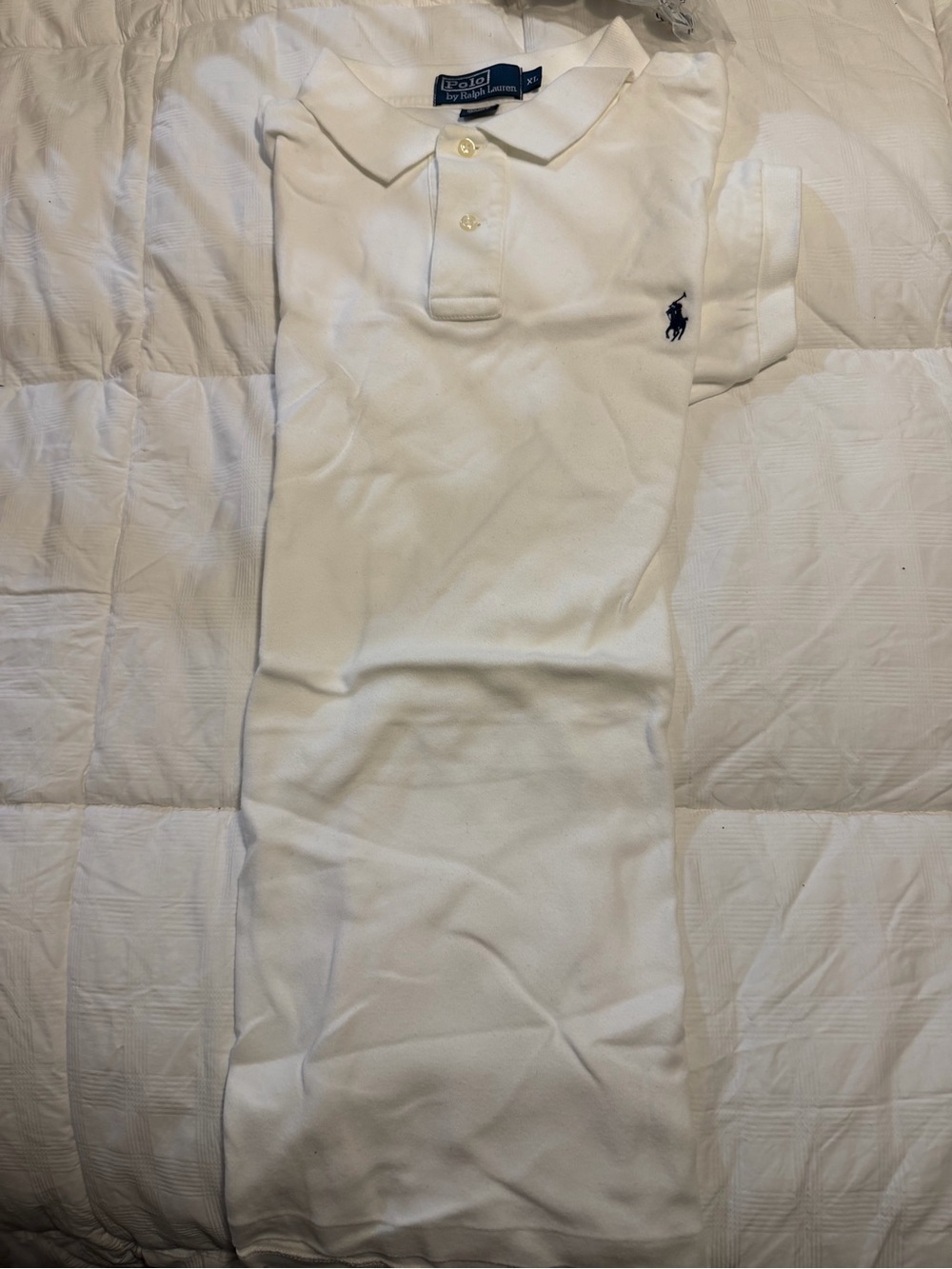 Ralph Lauren White Polo Shirt with Navy Pony